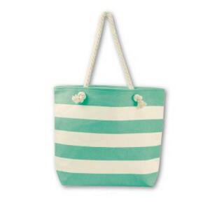 Beach Bag_Canvas SMALL STRIPE-OCEAN BLUE