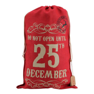 Christmas Sack dyed cotton red