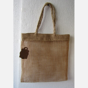 Jute leno shopper tote